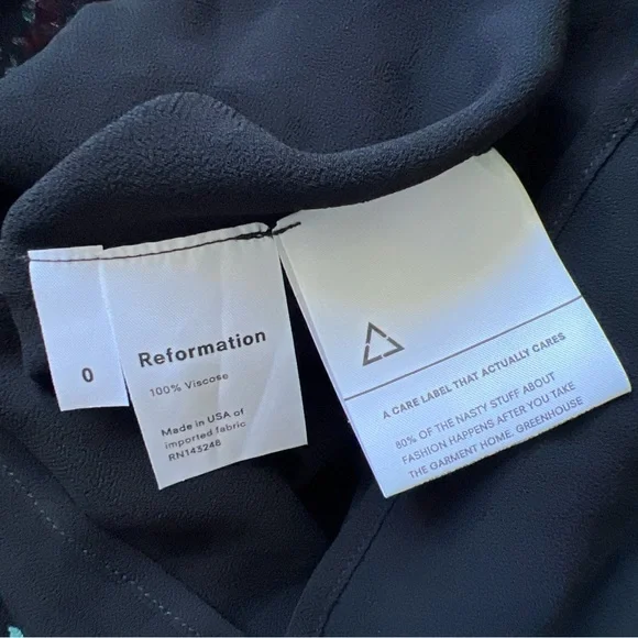 Reformation Sz 0 Strap Feminine Floral Mabel Rose Mini Dress NWOT - Picture 11 of 11